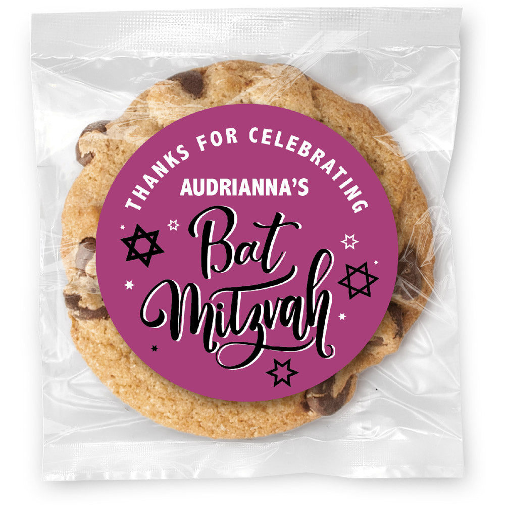 Bat Mitzvah Gourmet Cookie w/ Full Color Personalized sticker